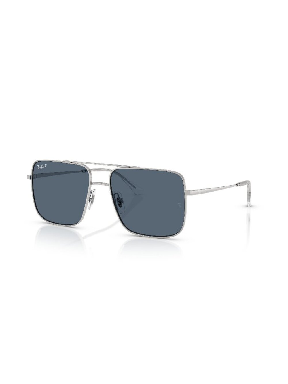 New Ray-Ban Unisex Sunglasses Silver Blue Lens Metal Frame Ray Ban RB3758 ARI 2V